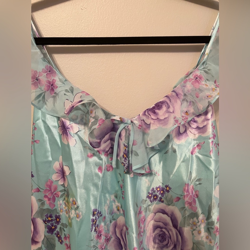 Morgan Taylor Vintage Floral Satin Slip Dress - Picture 6 of 8